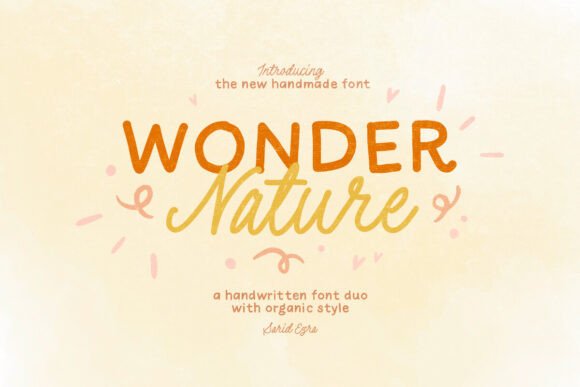 Wonder Nature: A Handwritten Font Duo for Branding Projects